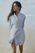 Limited Edition | Japanese Cotton Robe | Blue Stripe